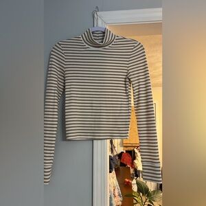 American Eagle Outfitters Brown and White Striped Top